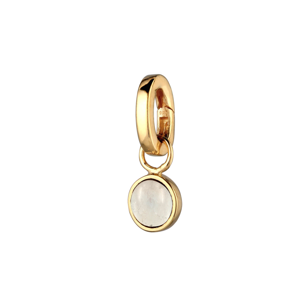 Gold - Elli | Anhänger | Bergkristall Weiß | 925 Sterling Silber vergoldet