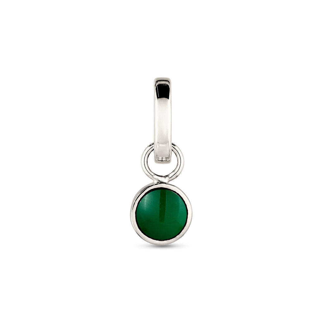 Silber - Elli | Anhänger | Achat Grün | 925 Sterling Silber