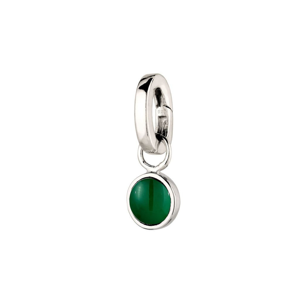 Silber - Elli | Anhänger | Achat Grün | 925 Sterling Silber