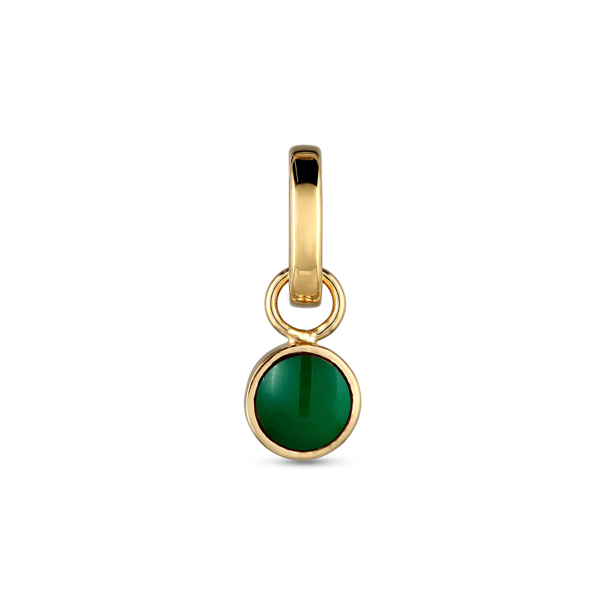 Gold - Elli | Anhänger | Achat Grün | 925 Sterling Silber vergoldet