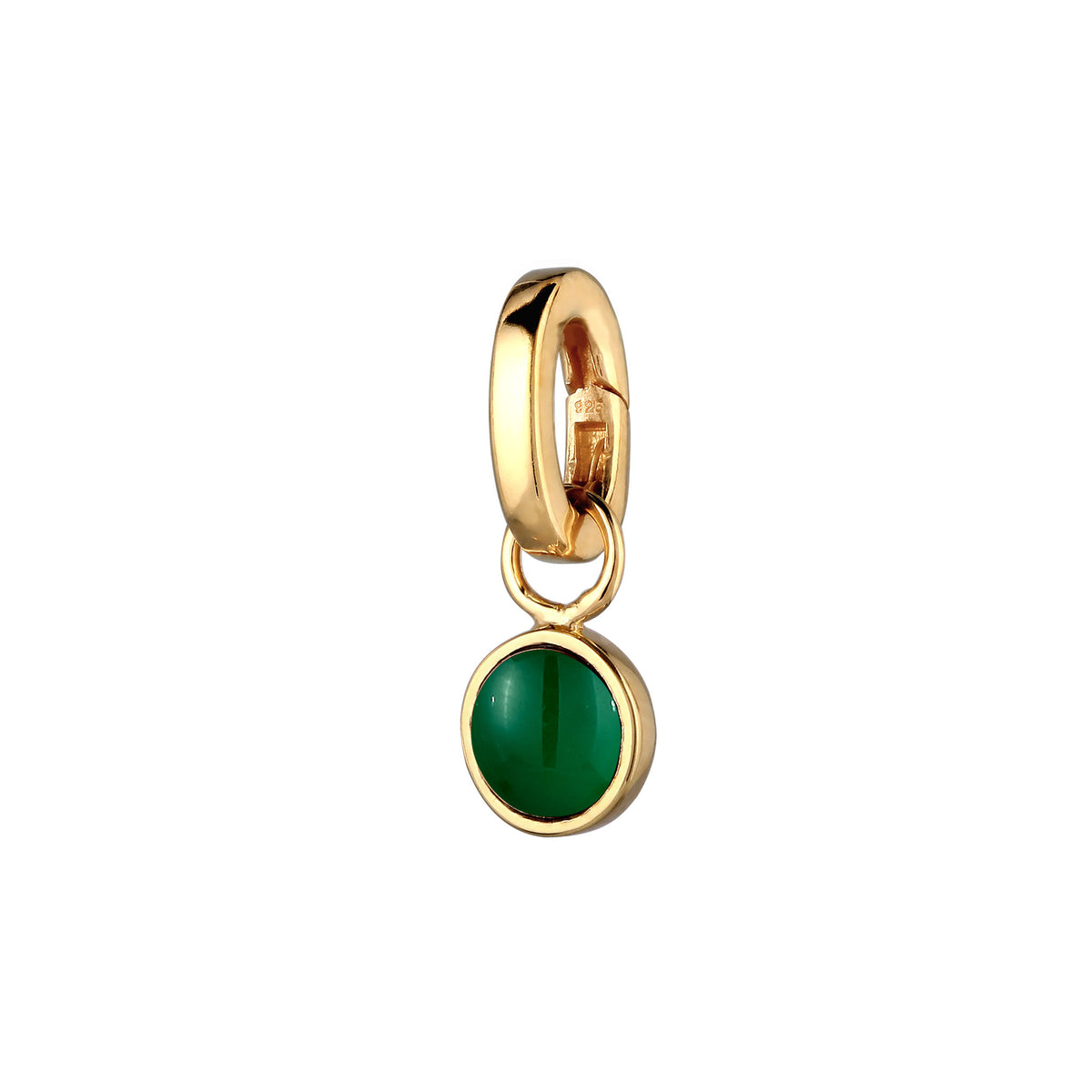 Gold - Elli | Anhänger | Achat Grün | 925 Sterling Silber vergoldet