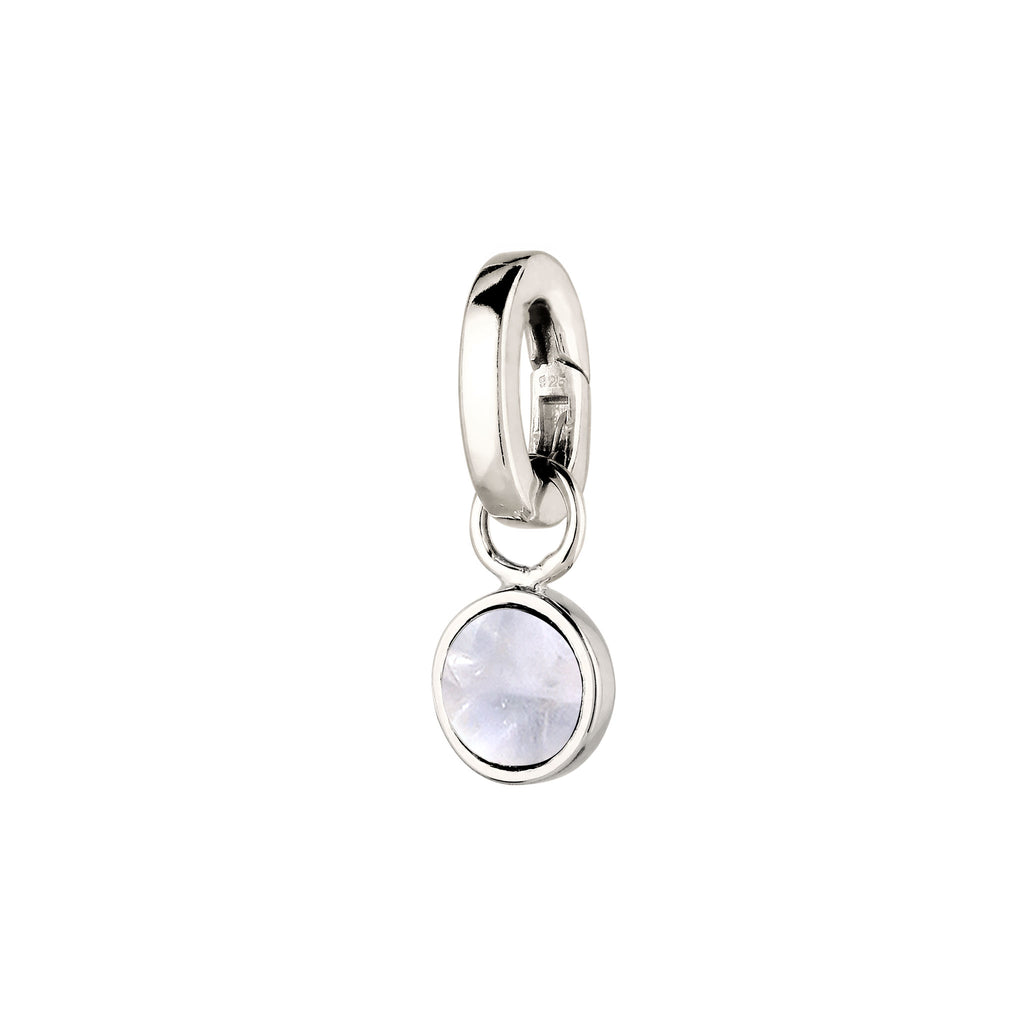Silber - Elli | Anhänger | Mondstein (Weiß) | 925 Sterling Silber