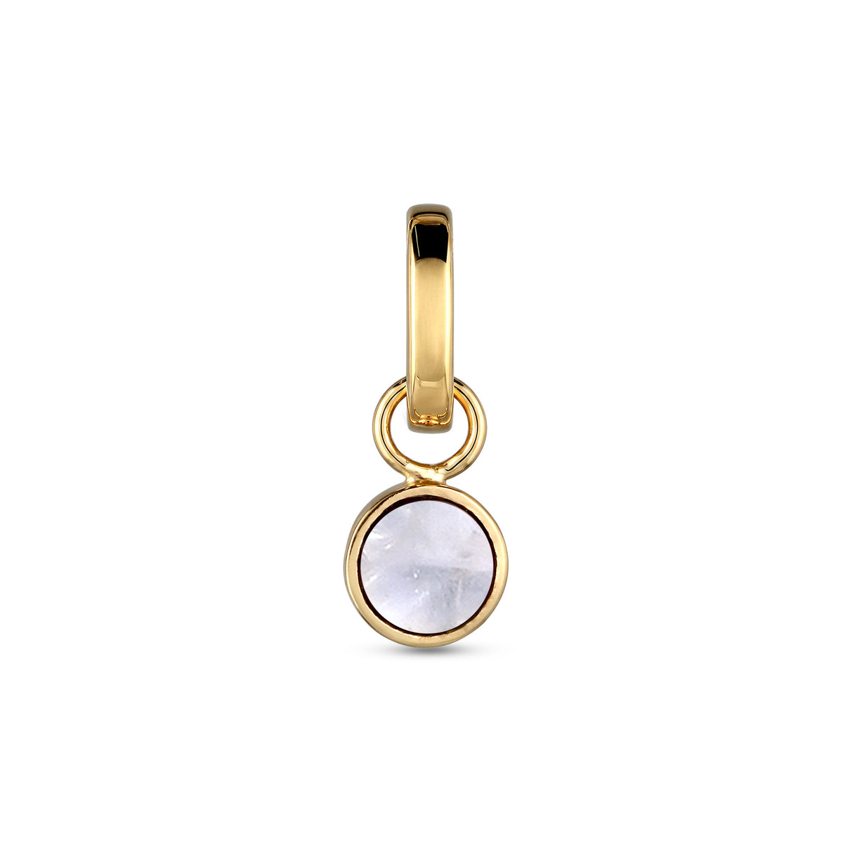 Gold - Elli | Anhänger | Mondstein Weiß | 925 Sterling Silber vergoldet