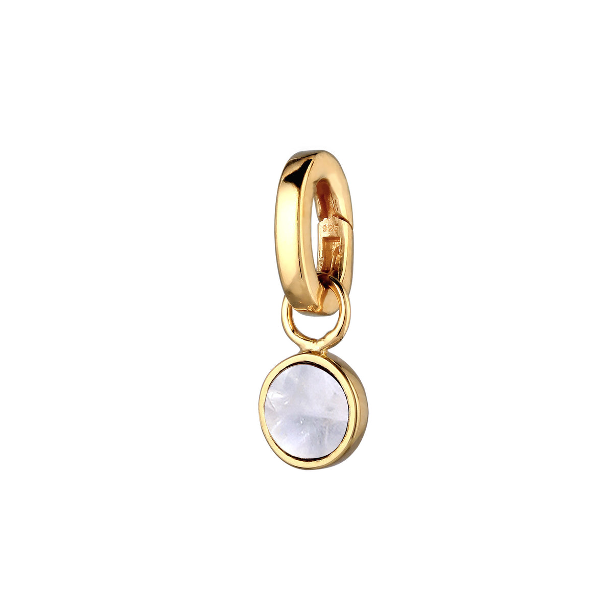 Gold - Elli | Anhänger | Mondstein Weiß | 925 Sterling Silber vergoldet