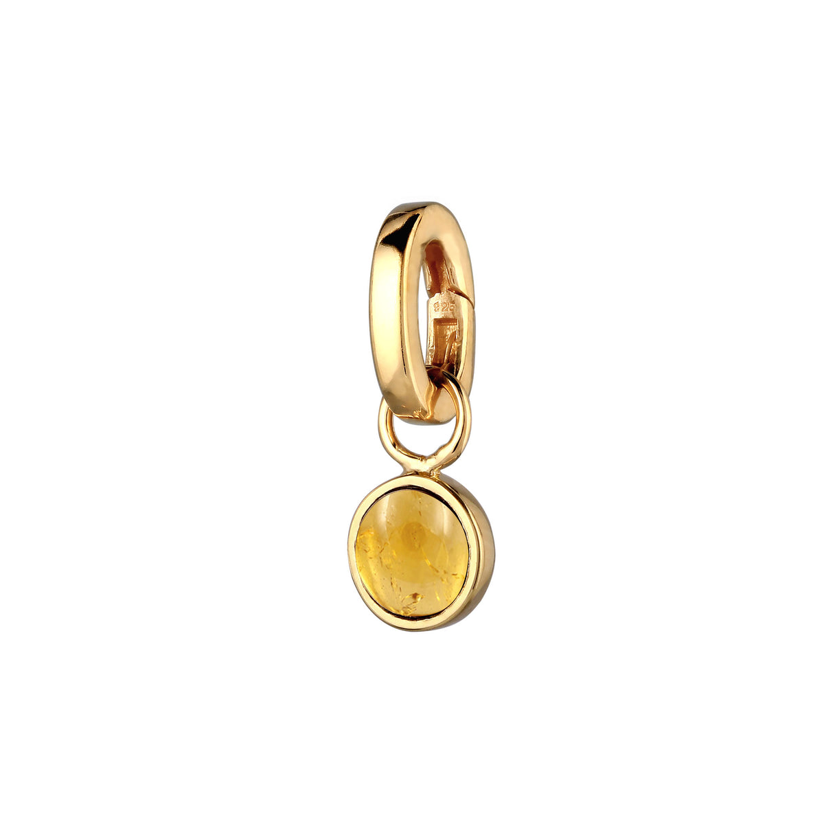 Gold - Elli | Anhänger | Citrin Gelb | 925 Sterling Silber vergoldet