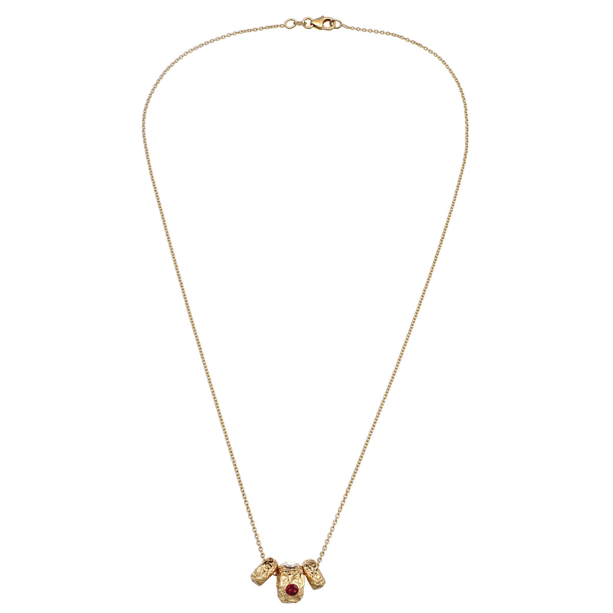 Gold - Elli | Halskette | Granat & Zirkonia | 925 Sterling Silber vergoldet