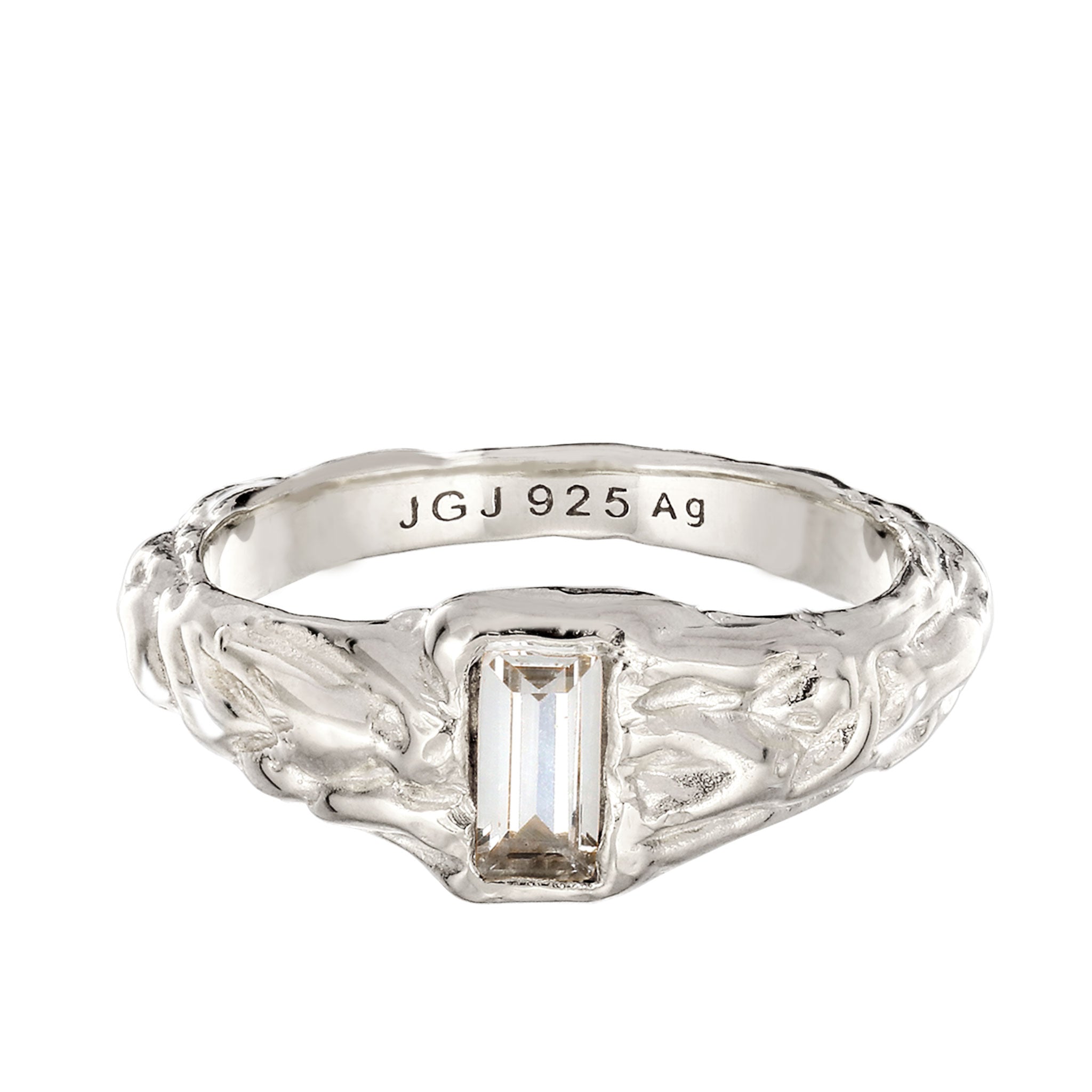 Silber - Elli | Ring Rechteck | Topas (Weiß) | 925 Sterling Silber