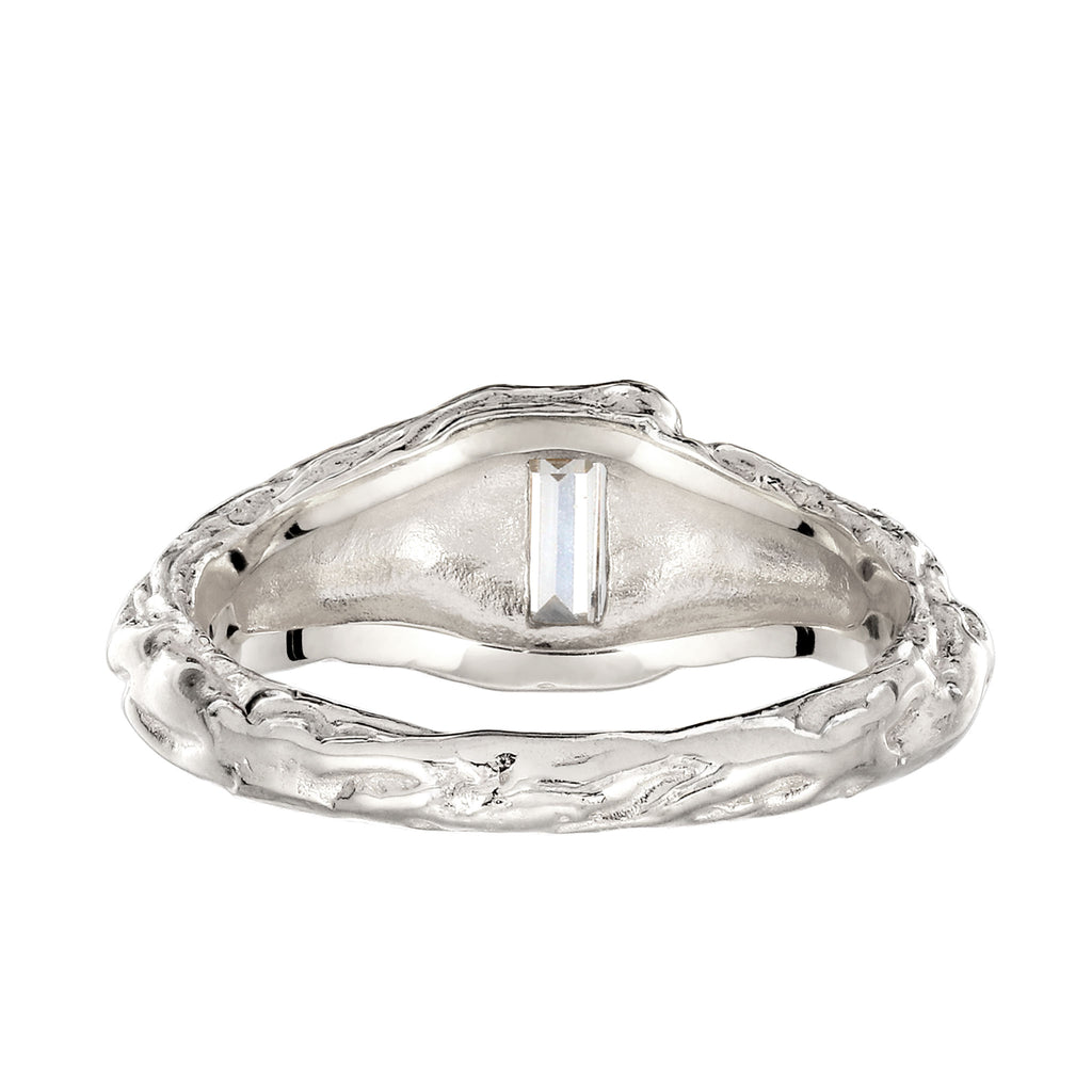 Silber - Elli | Siegelring Melted | Topas (Weiß) | 925 Sterling Silber