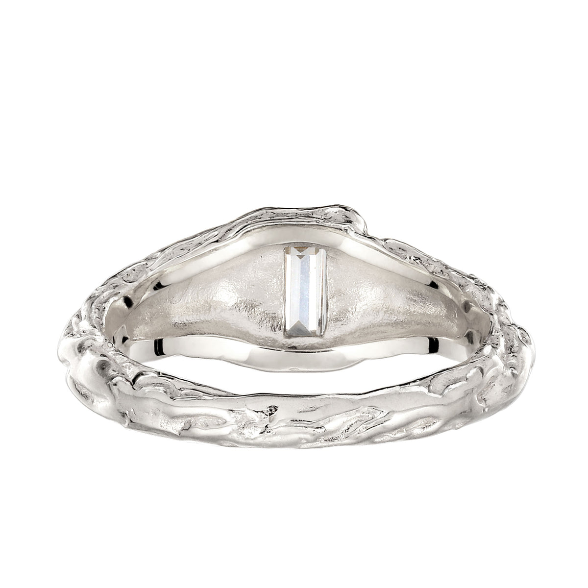Silber - Elli | Siegelring Melted | Topas (Weiß) | 925 Sterling Silber