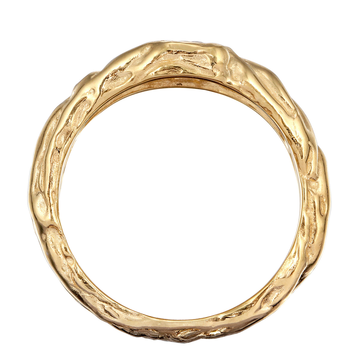 Gold - Elli | Siegelring Melted | Topas (Weiß) | 925 Sterling Silber vergoldet