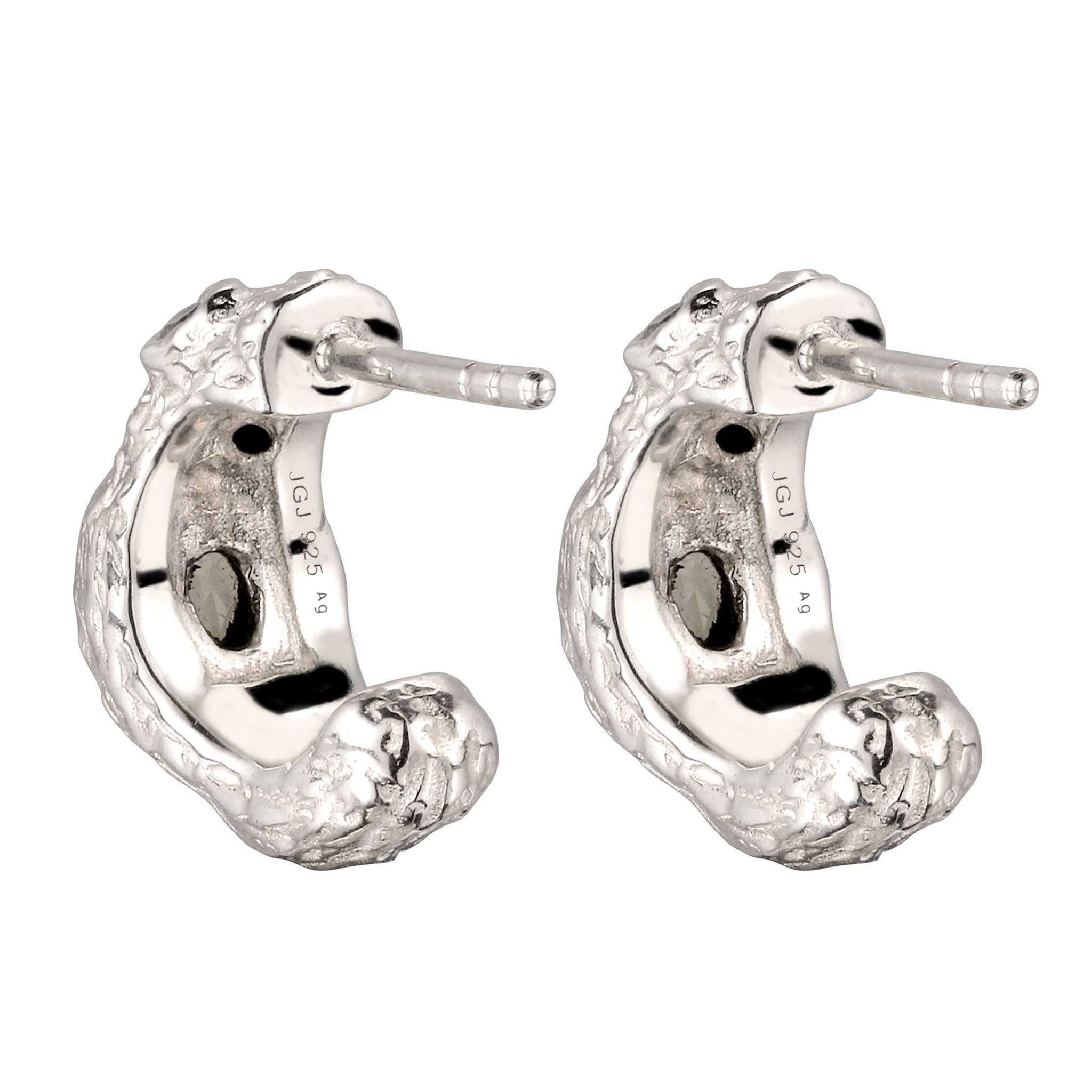 Silber - Elli | Ohrstecker mit synthetischen Smaragd | Citrin & Topaz | 925 Sterling Silber