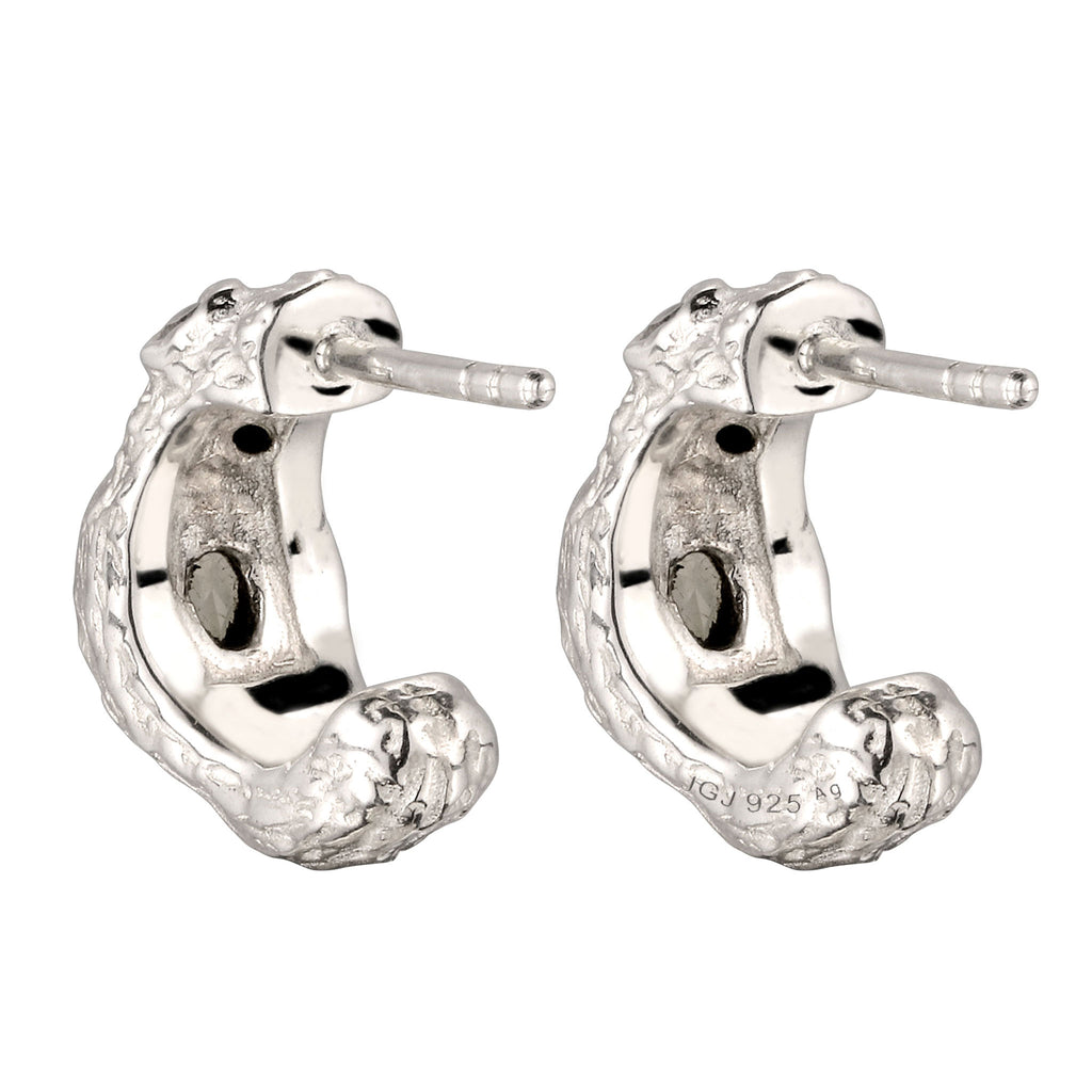 Silber - Elli | Ohrstecker mit synthetischen Smaragd | Citrin & Topaz | 925 Sterling Silber