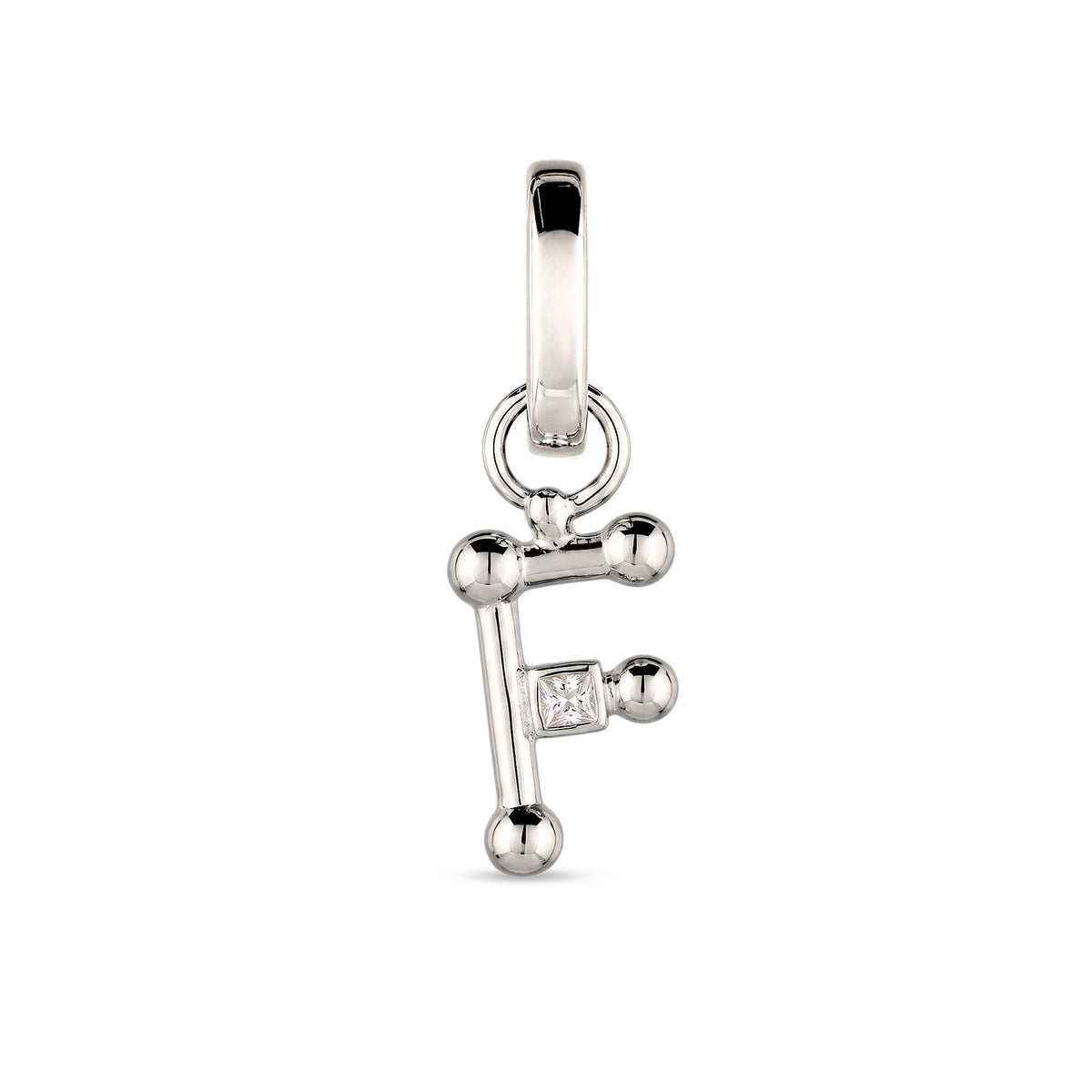 Silber - Elli | Charm Buchstabe F | Zirkonia | 925 Sterling Silber