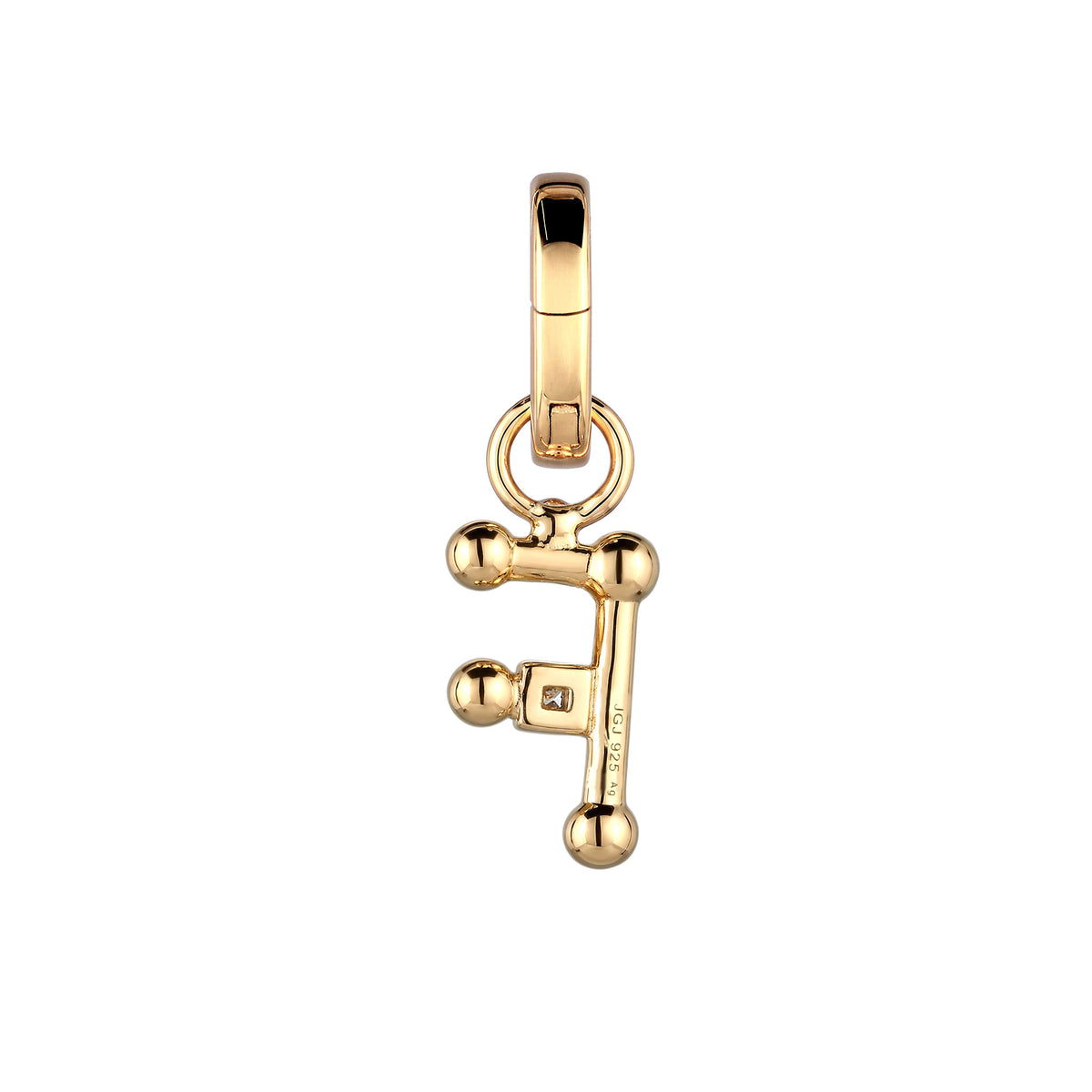 Gold - Elli | Charm Buchstabe F | Zirkonia | 925 Sterling Silber vergoldet