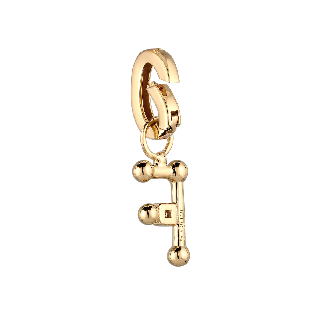 Gold - Elli | Charm Buchstabe F | Zirkonia | 925 Sterling Silber vergoldet