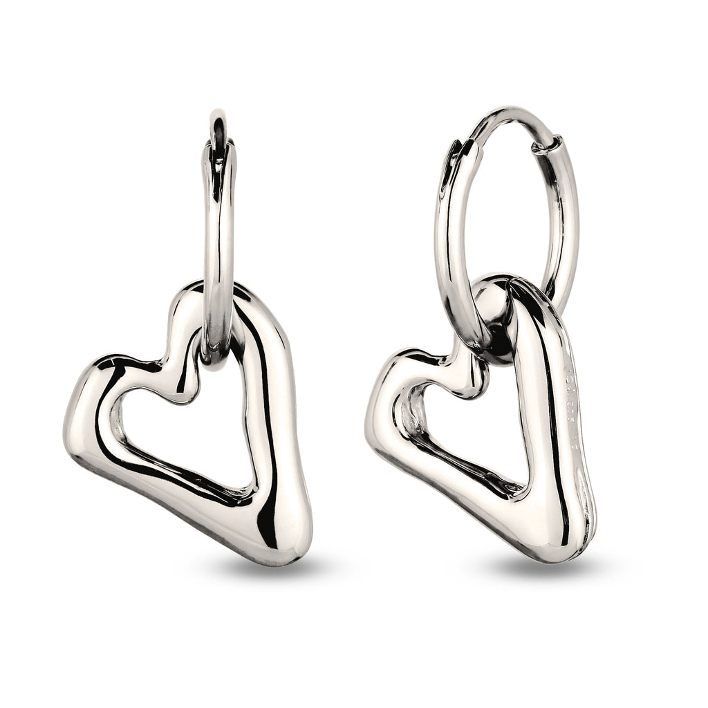 Silber - Elli | Creolen Herz | 925 Sterling Silber