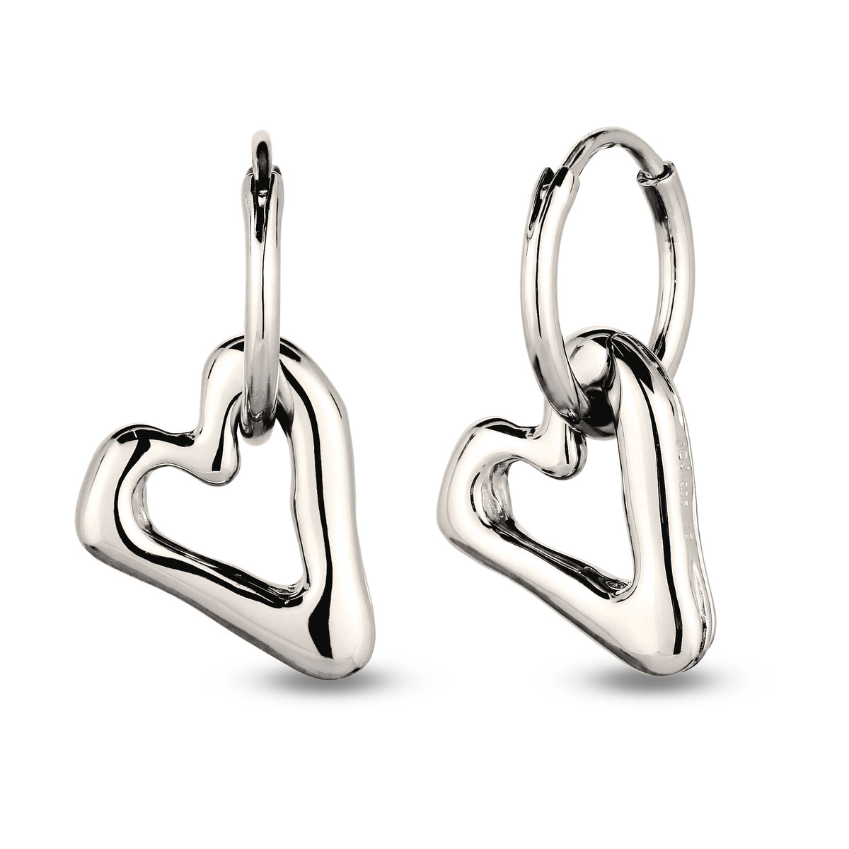 Silber - Elli | Creolen Herz | 925 Sterling Silber