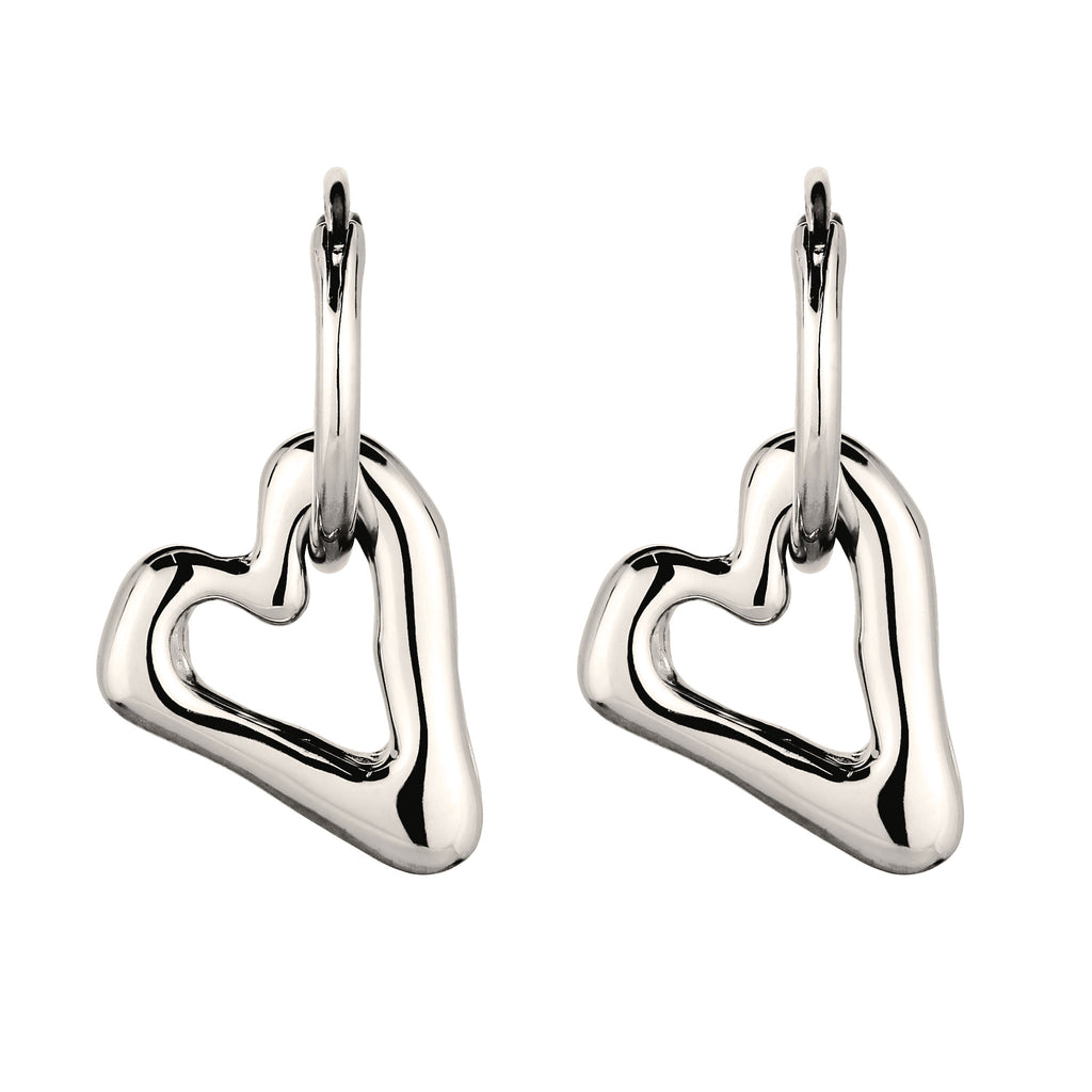 Silber - Elli | Creolen Herz | 925 Sterling Silber