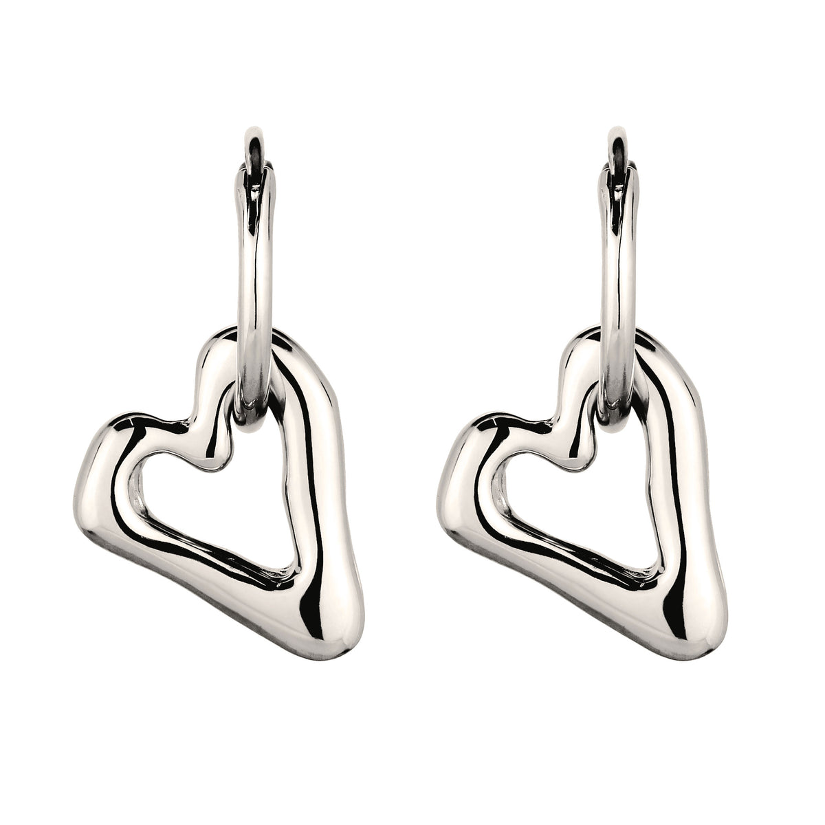 Silber - Elli | Creolen Herz | 925 Sterling Silber