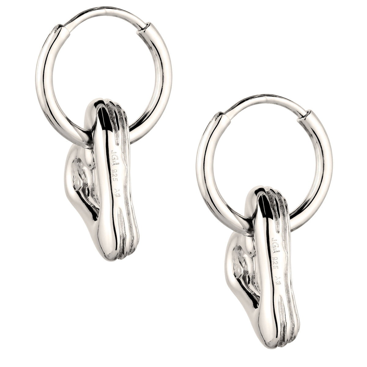 Silber - Elli | Creolen Herz | 925 Sterling Silber