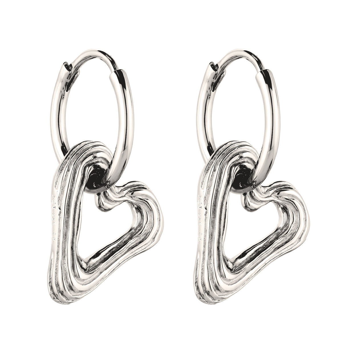 Silber - Elli | Creolen Herz | 925 Sterling Silber