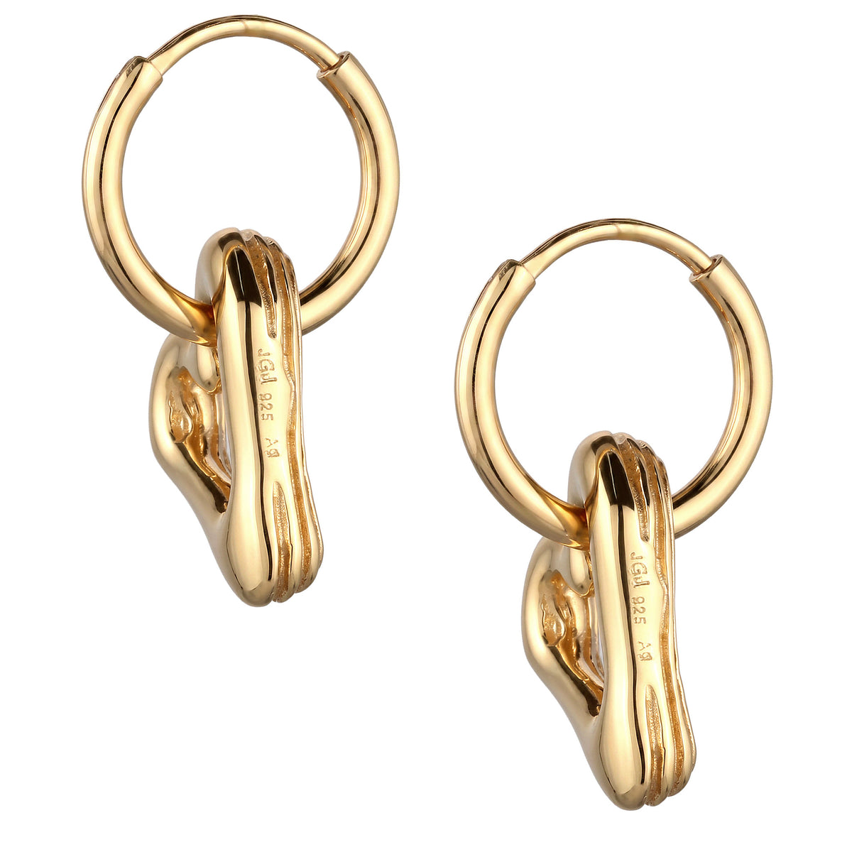 Gold - Elli | Creolen Herz | 925 Sterling Silber vergoldet