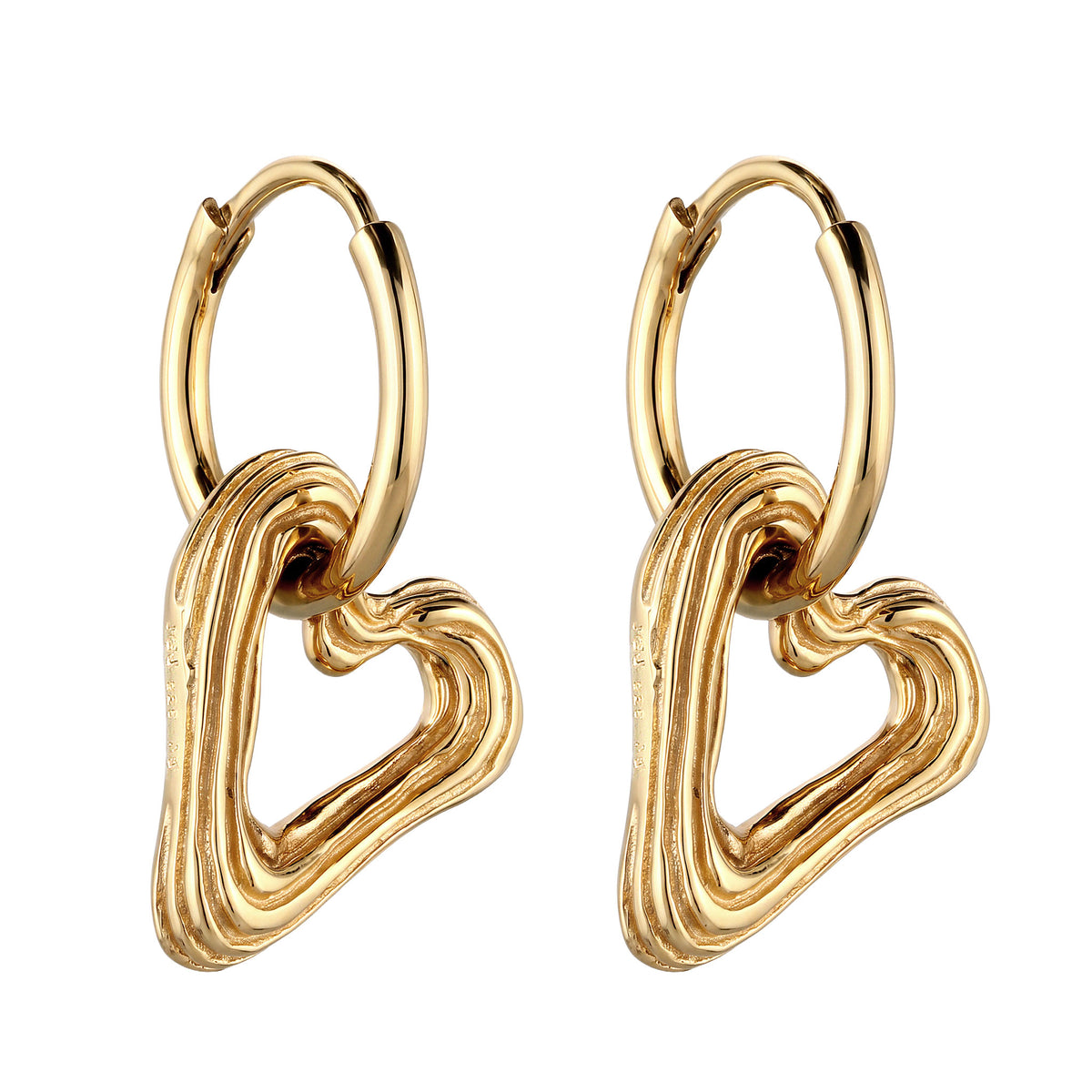 Gold - Elli | Creolen Herz | 925 Sterling Silber vergoldet