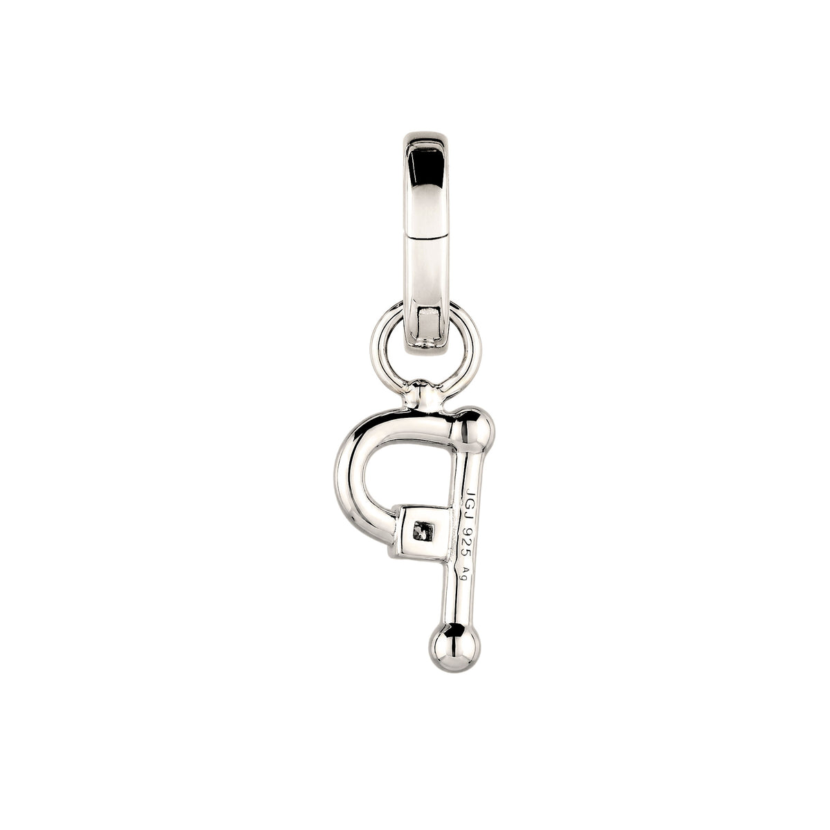 Silber - Elli | Charm mit Buchstabe P | Zirkonia | 925 Sterling Silber