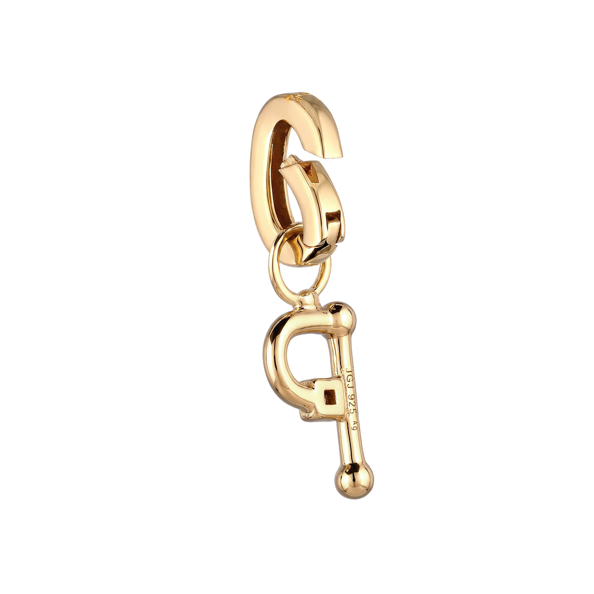 Gold - Elli | Charm mit Buchstabe P | Zirkonia | 925 Sterling Silber vergoldet