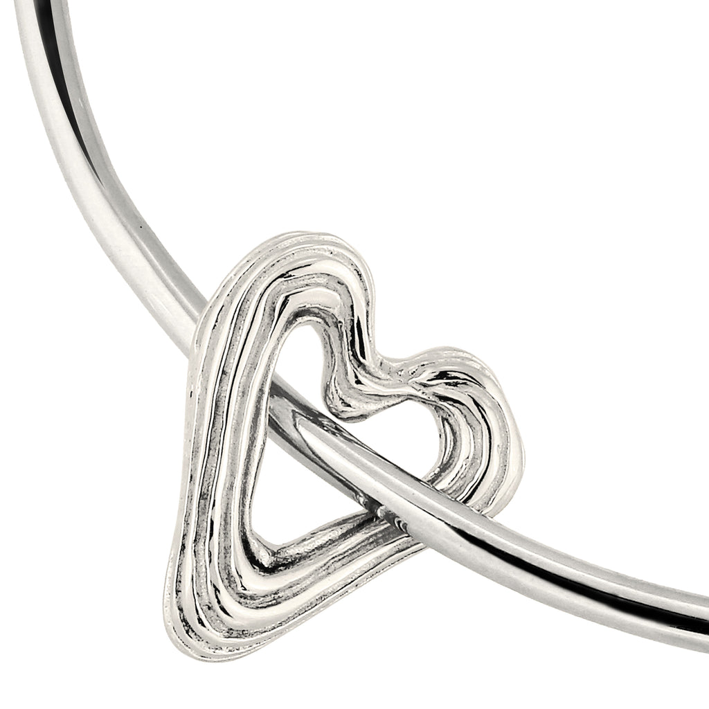 Silber - Elli | Armreif Herz Organic | Cut-Out | 925 Sterling Silber