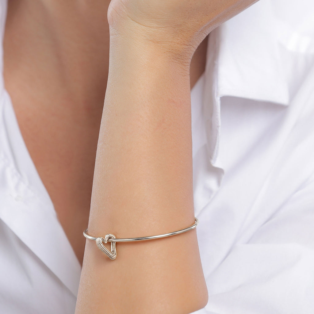 Silber - Elli | Armreif Herz Organic | Cut-Out | 925 Sterling Silber
