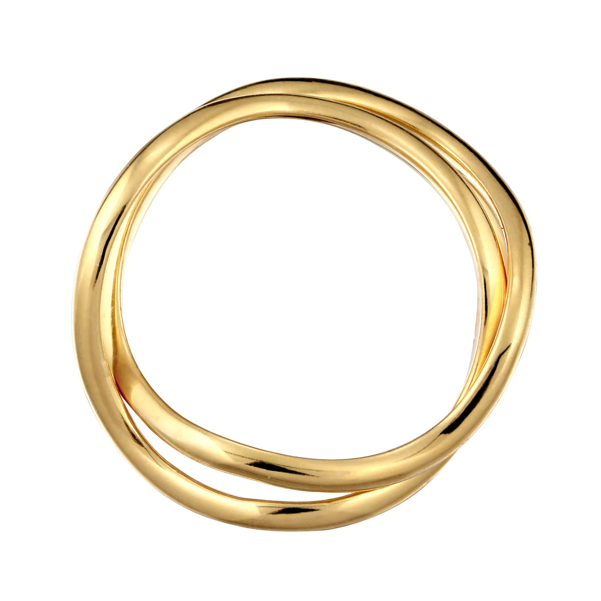 Gold - Elli | Ring Wellendesign Modern | 925 Sterling Silber vergoldet