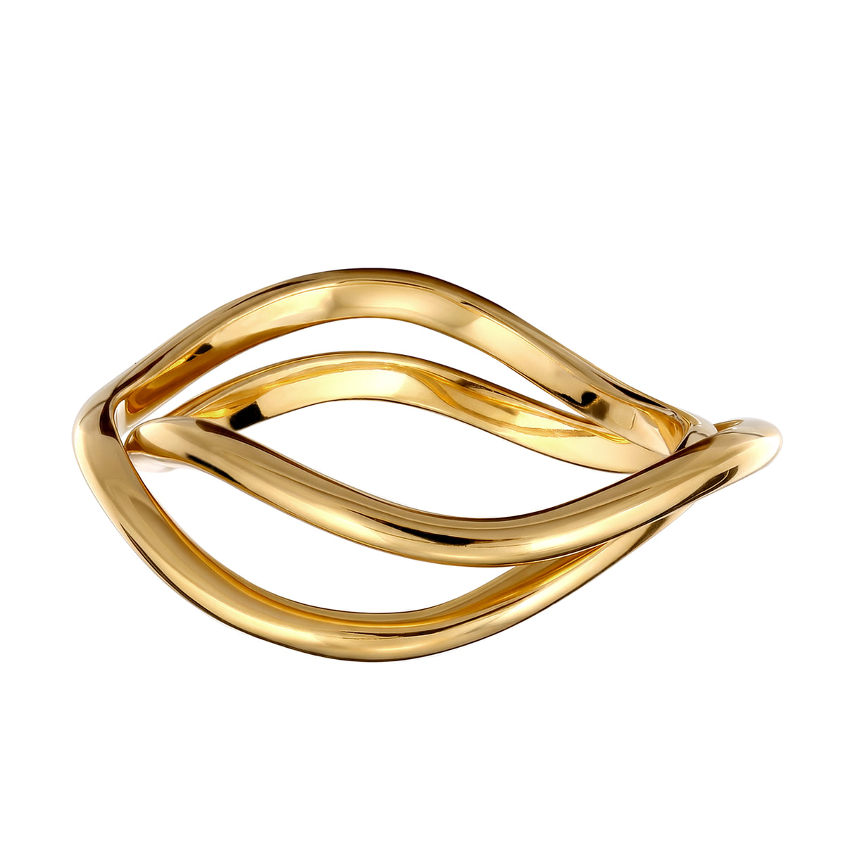 Gold - Elli | Ring Wellendesign Modern | 925 Sterling Silber vergoldet