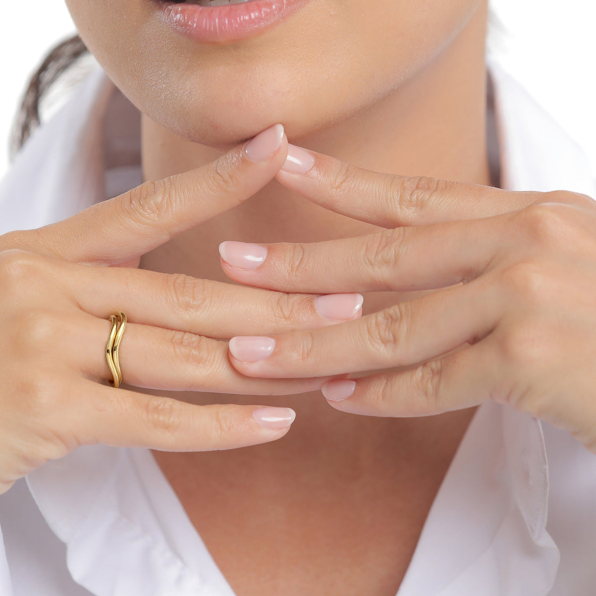 Gold - Elli | Ring Wellendesign Modern | 925 Sterling Silber vergoldet