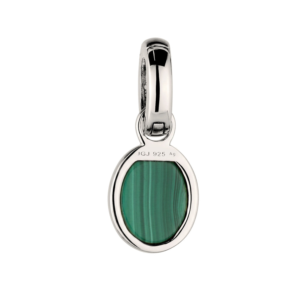 Silber - Elli | Charm Malachit | Kleeblatt Grün  | 925 Sterling Silber