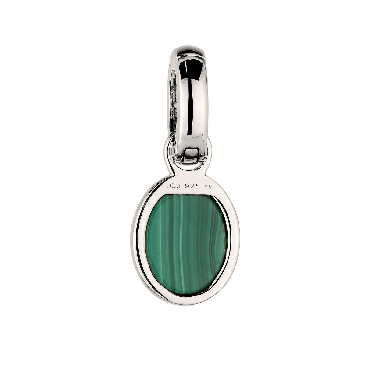 Silber - Elli | Charm Malachit | Kleeblatt Grün  | 925 Sterling Silber