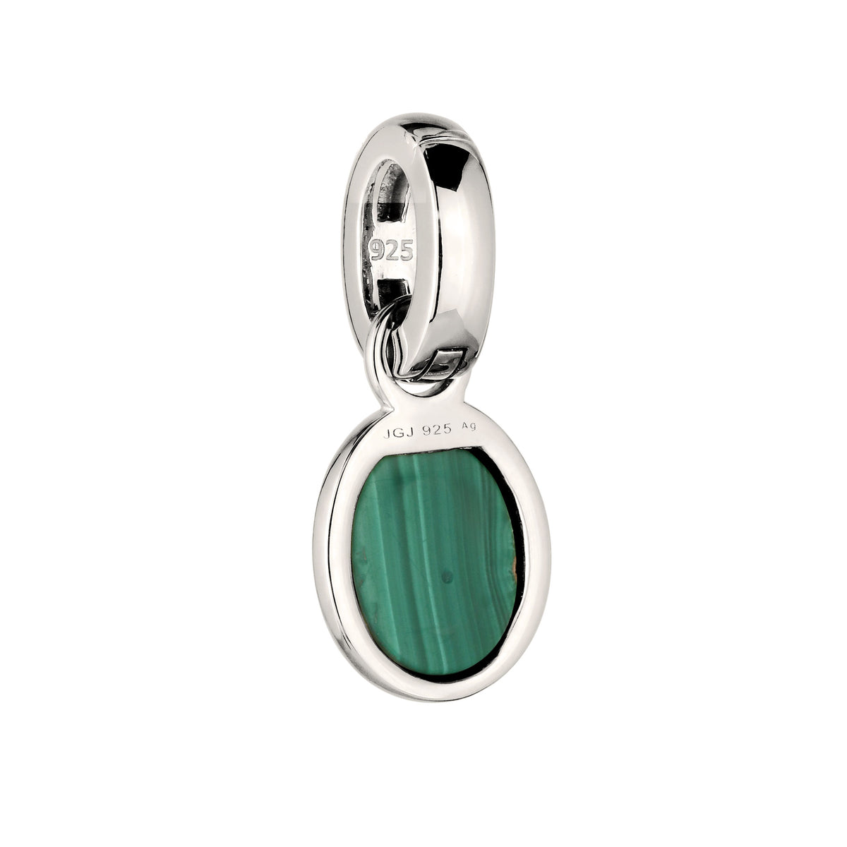 Silber - Elli | Charm Malachit | Kleeblatt Grün  | 925 Sterling Silber