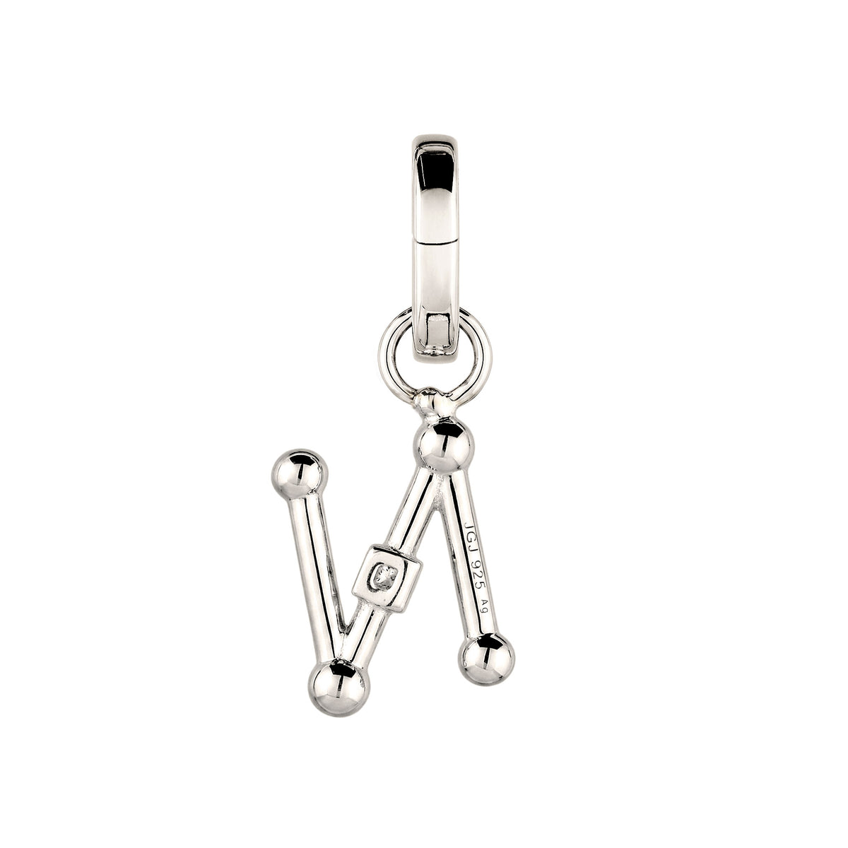 Silber - Elli | Charm Buchstabe N | Zirkonia | 925 Sterling Silber