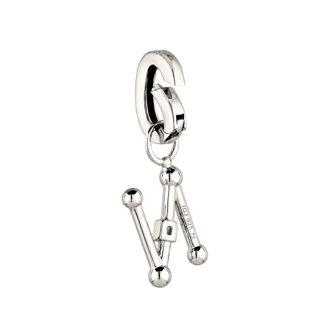 Silber - Elli | Charm Buchstabe N | Zirkonia | 925 Sterling Silber