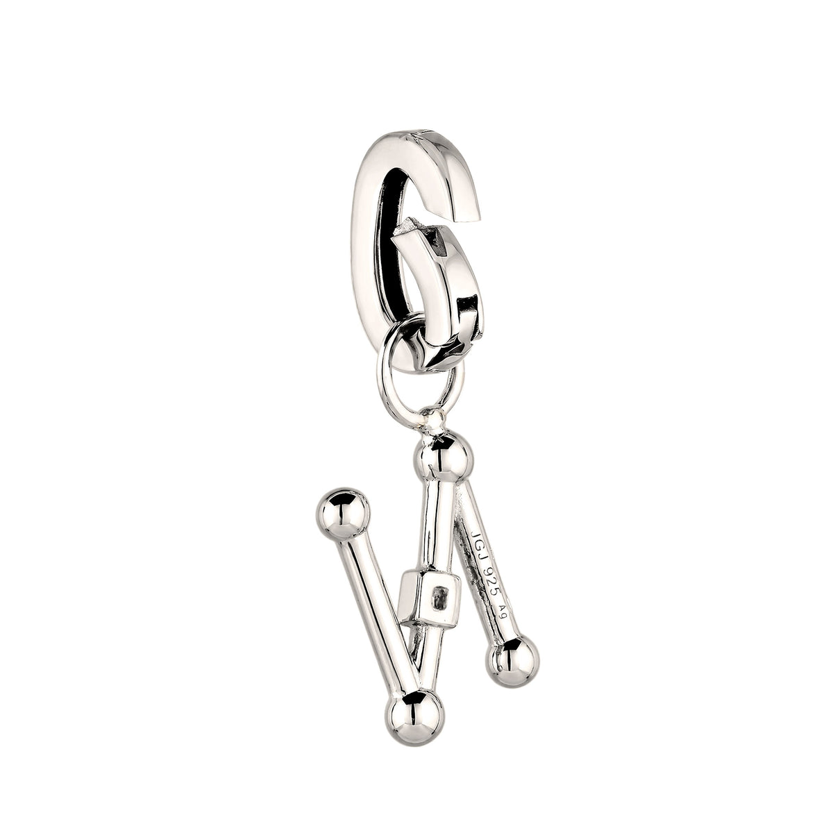 Silber - Elli | Charm Buchstabe N | Zirkonia | 925 Sterling Silber