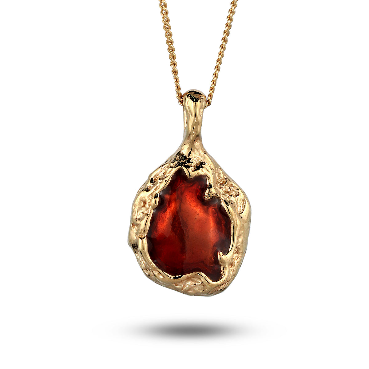 Gold - Elli | Halskette Organic | Enamel Rot | 925 Sterling Silber vergoldet