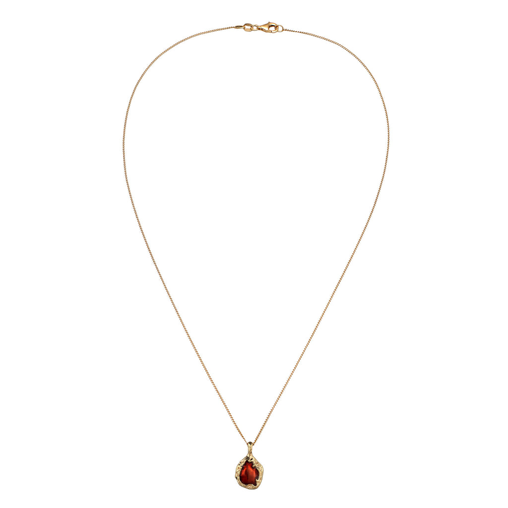 Gold - Elli | Halskette Organic | Enamel Rot | 925 Sterling Silber vergoldet