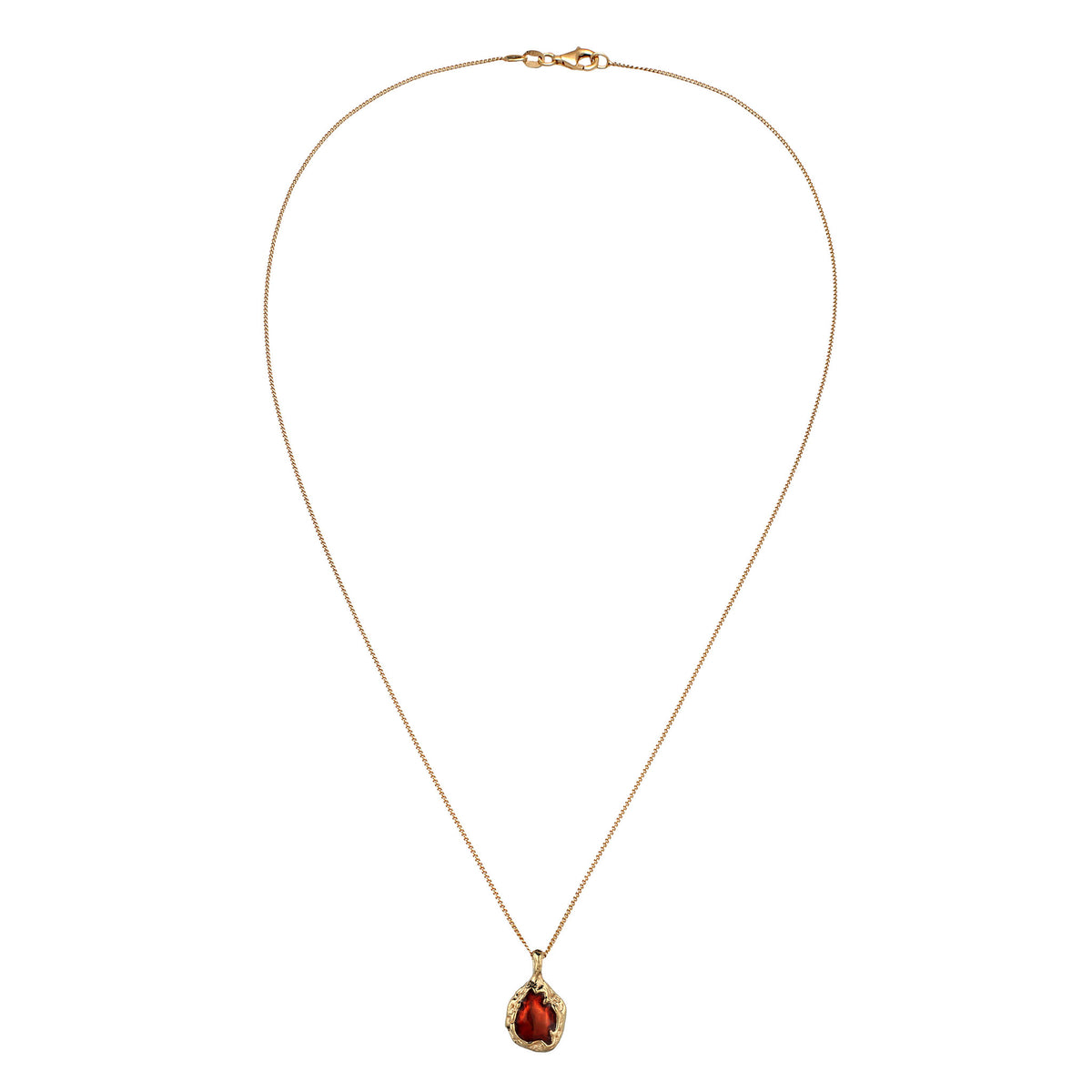Gold - Elli | Halskette Organic | Enamel Rot | 925 Sterling Silber vergoldet