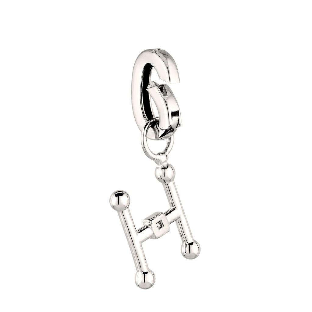 Silber - Elli | Charm Buchstabe H | Zirkonia | 925 Sterling Silber