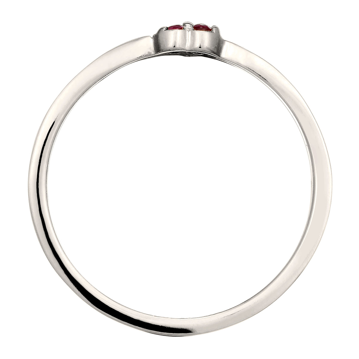 Silber - Elli | Ring Herz | Synthetischer Rubin (Pink) | 925 Sterling Silber