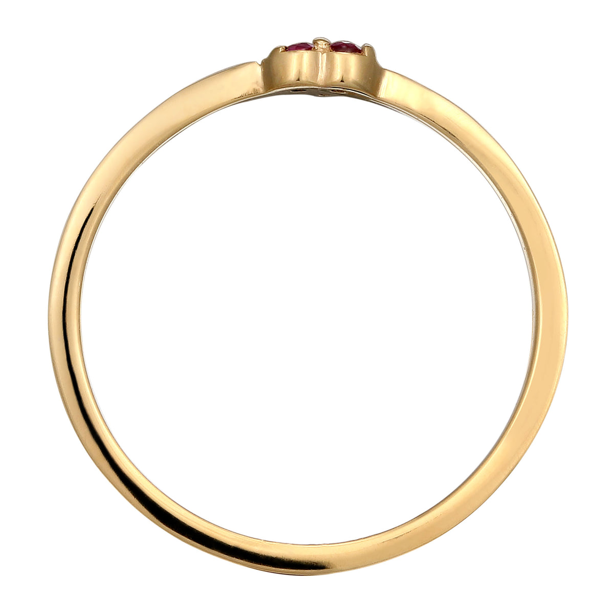 Gold - Elli | Ring Herz | Synthetischer Rubin (Pink) | 925 Sterling Silber vergoldet