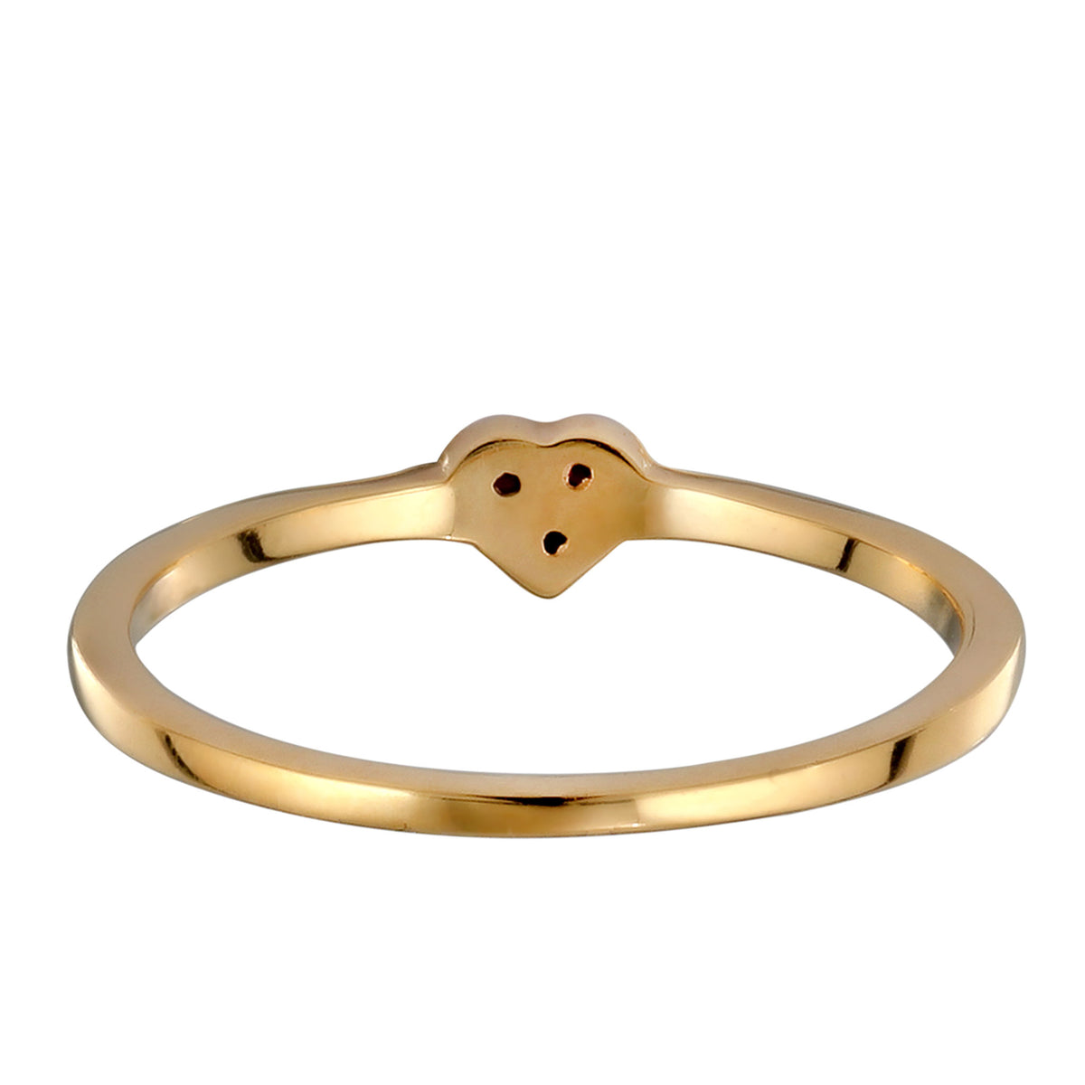 Gold - Elli | Ring Herz | Synthetischer Rubin (Pink) | 925 Sterling Silber vergoldet