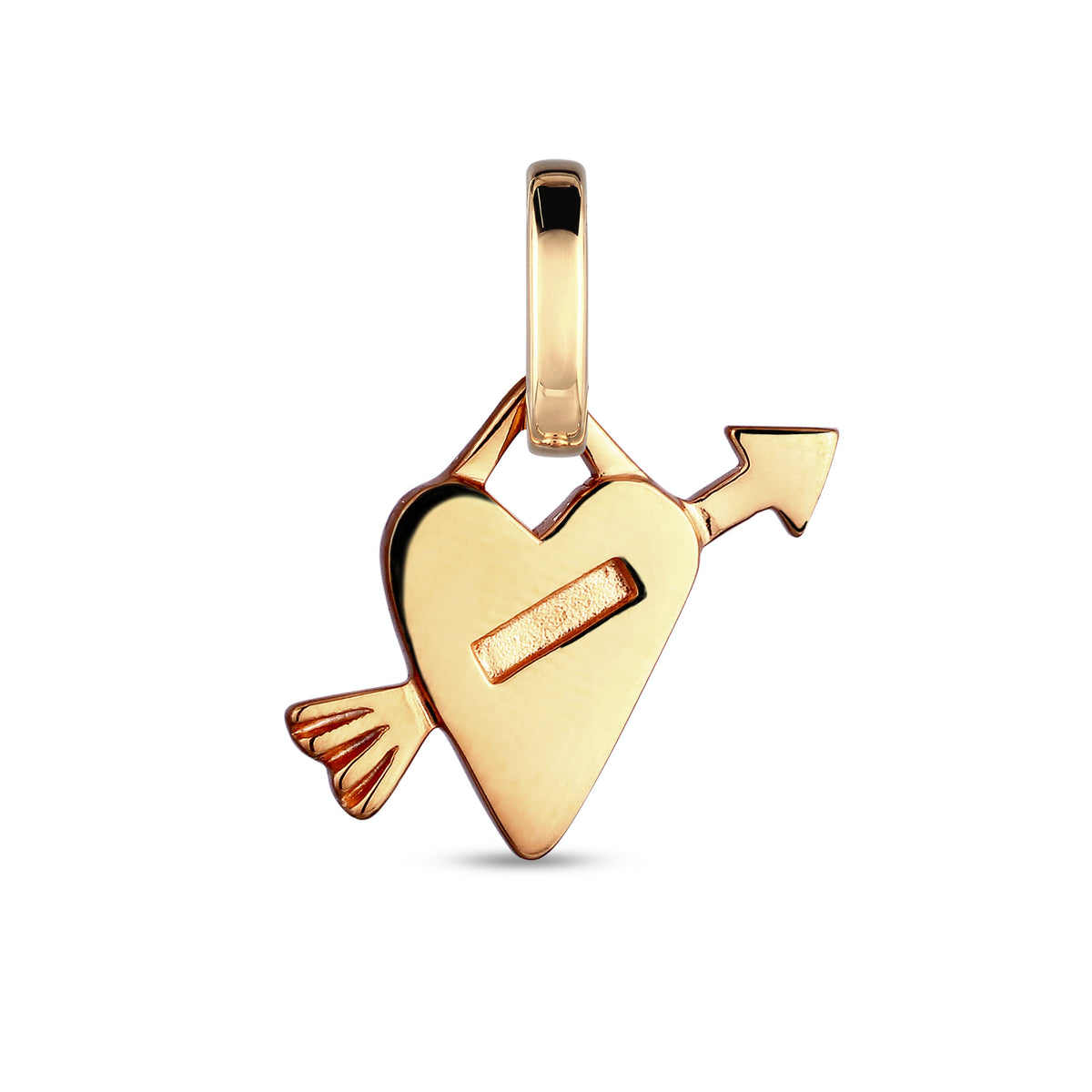 Gold - Elli | Charm Herz mit Pfeil | 925 Sterling Silber vergoldet