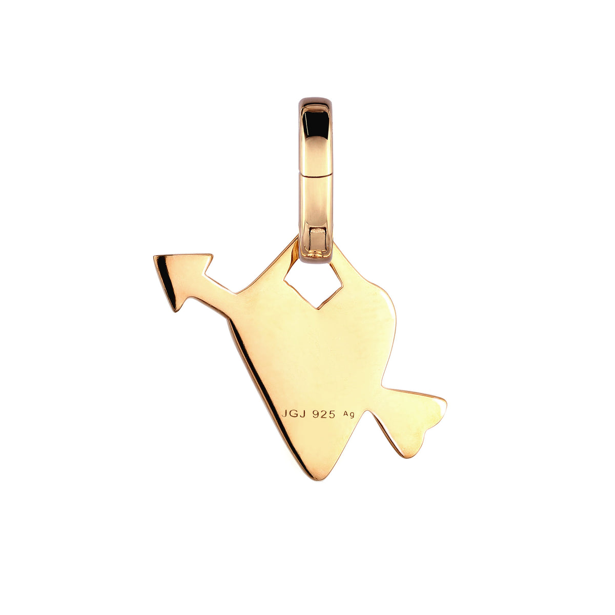 Gold - Elli | Charm Herz mit Pfeil | 925 Sterling Silber vergoldet