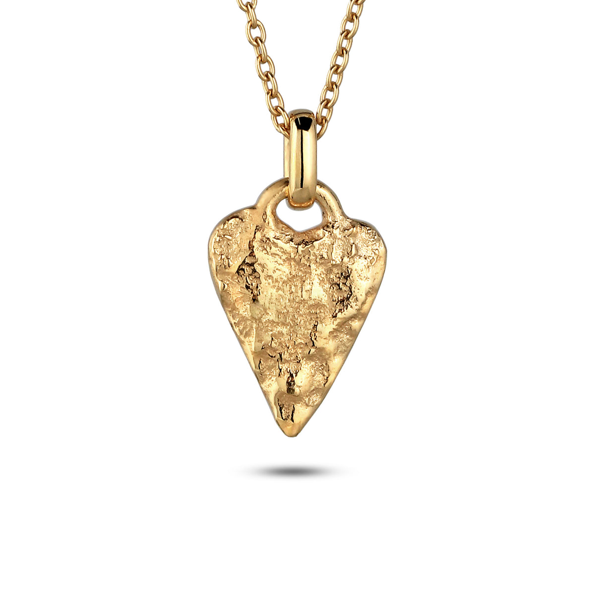 Gold - Elli | Halskette | Herz-Anhänger Organic | 925 Sterling Silber vergoldet